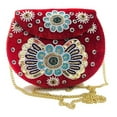 thumbnail image 3 of Swadeshi Desire Velvet Embroidery Beaded Ethnic purse Girls Bridal Bag cross body, 3 of 4