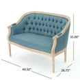 thumbnail image 3 of GDF Studio Phillips Traditional Fabric Tufted Upholstered Loveseat, Blue and Antique, 3 of 10