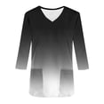 thumbnail image 3 of Aofany Women's Gradient Scrubs Top Professionals Nurse Workwear Uniform Breathable Clinic Plus Size V-Neck 3/4 Sleeve Protective Blouse Loose Tunic Shirt with Pockets, 3 of 3