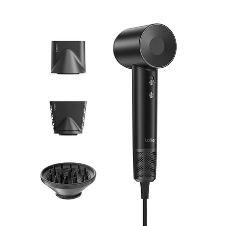 Laifen Swift Special Hair Dryer, 110,000 RPM High Speed Motor & 200Million Ions, with Magnetic Nozzle (Black，Glass Fiber & Nylon)