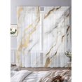 thumbnail image 3 of White Gold Marble Sheer Curtains 84 Inch Length 2 Panels Set, Abstract Simple Geometric Voile Window Treatment Rod Pocket Curtains Sheers Drapes for Bedroom/Living Room/Kitchen 52"x84"x2, 3 of 7