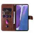 thumbnail image 3 of Case for Samsung Galaxy Note 20 5G Zipper Pocket Wallet Leather Case Magnetic Closure Flip Cover - Brown, 3 of 5