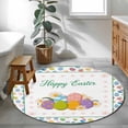 thumbnail image 3 of Spring Easter Round Area Rug 3Ft Washable Small Circle Rugs for Kitchen Entryway, Watercolor Colorful Eggs Floral Botanical Non-Slip Carpet Floor Mats Indoor Outdoor Carpet Runner Home Decor, 3 of 8