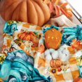 thumbnail image 3 of Fall Throw Blanket Pumpkin Blanket Thanksgiving Decor Cream Ivory Autumn Pumpkin Print on Soft Fleece Beige for Couch/Chair (60" x 50"), 3 of 5