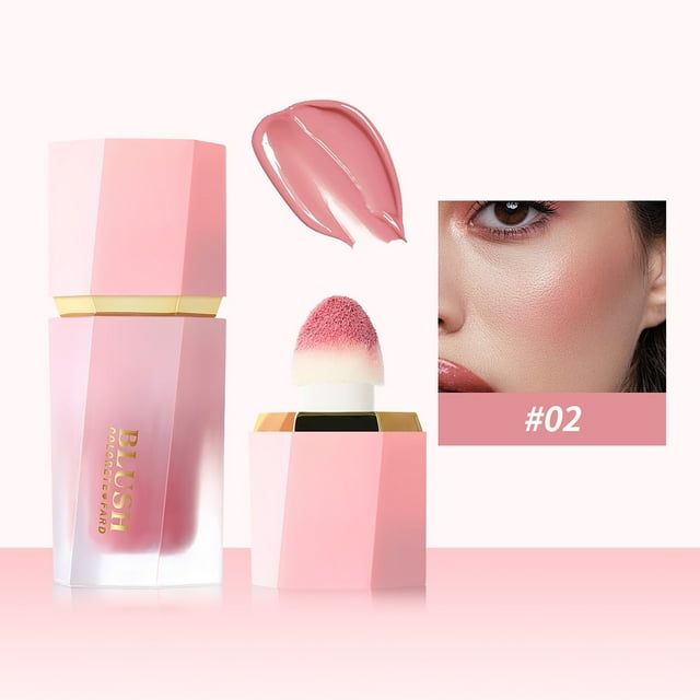 Makeup Color Liquid Blushmatte Finish Longwearingwaterproof Gelcreamblush With Sponge Tip Applicator, Makeup White Blusher