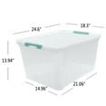 thumbnail image 6 of Doryh 85 Quart Plastic Wheeled Latching Storage Bin, Clear Large Storage Box, 4-Pack, 6 of 7