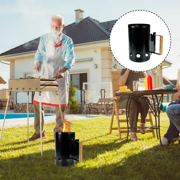 HOMEMAXS Quick Chimney Charcoal Starter Chimney Starter BBQ Ignition Barrel