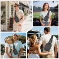 thumbnail image 3 of VADOO Sling Crossbody Bag with Anti-Theft Zipper, Rfid Blocking, Water Resistant, 1.5L, Unisex, Grey, 3 of 8