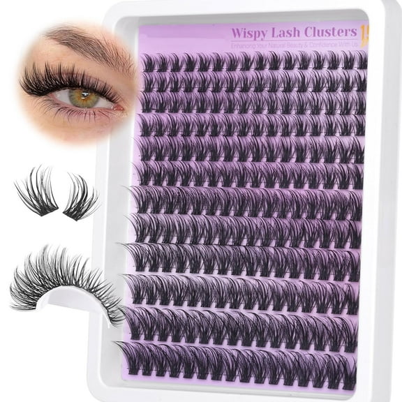 Wispy Lash Clusters Natural Eyelash Clusters 9-18mm Cluster Eyelash Extensions CD Curvature 192 Pcs Manga Cluster Lashes Individual Lashes DIY Lash Extensions