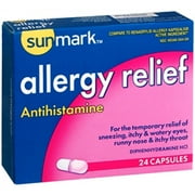 Sunmark Allergy Relief, Antihistamine Capsules - 24 Capsules