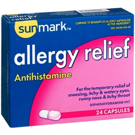 Sunmark Allergy Relief, Antihistamine Capsules - 24 Capsules