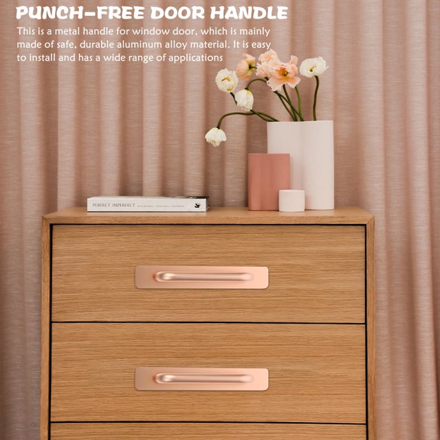 unbranded 2Ud Manijas Adhesivas De Aleación De Aluminio Doradas Para Puertas Correderas Y Muebles En El Hogar