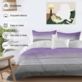 thumbnail image 3 of 3 Piece Purple Gray Duvet Cover Set Full Size,Microfiber Comforter/Quilt Cover with Corner Ties and 2 Pillowcases,Vintage Rustic Abstract Striped Wooden Grain All Season Bedding with Zipper Closure, 3 of 8