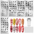 thumbnail image 1 of Juego de 5 placas para estampar uñas con diseño de flores, rosas, mariposas y otros motivos. Incluye sello y raspador., 1 of 7