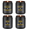 thumbnail image 2 of MINSUI-Scented Candles for Men, 4 Pack Mens Candle Gift Set, Relaxation Candles for Home Scented, 28oz Soy Wax Aromatherapy Candles of Lavender/Patchouli/Sandalwood/Smoke & Vanilla, 2 of 3