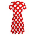 thumbnail image 5 of Polka Dots Red Polka Dots Dress Fashion Beach Short Sleeve Dresses Female Party Printed Sundress, 5 of 7