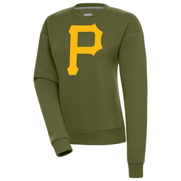 Women's Antigua Olive Pittsburgh Pirates Victory Pullover Sweatshirt