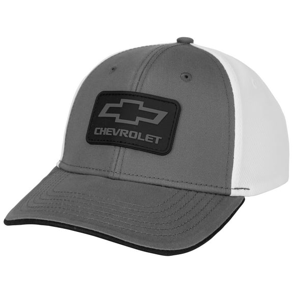 Chevy Chevrolet Rubber Patch Logo Grey Colorway Mesh Back Hat