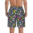 thumbnail image 3 of Kdxio Watercolor Meadow Flowers Pattern Mens Casual Shorts - Drawstring Summer Beach Sports Shorts for Men, 3 of 5