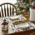 thumbnail image 4 of Smile White Xmas Tree Christmas Placemats Set of 4, 12x18 Inch Winter Table Mats, 4 of 6