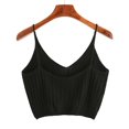 thumbnail image 2 of Qarigey Top corto de punto para mujer a la moda, Tops cortos sin mangas de algodón, lencería, ropa interior, ropa de calle, chaleco, camiseta Prendas para la parte del cuerpo negro Qarigey AP000157-03B, 2 of 6