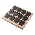 thumbnail image 4 of s de Exhibición de Aretes de / Cuero Sintético con Vitrinas de Bandeja de de Bambú, 12 Pares, tres , Negro, 4 of 8