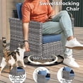 thumbnail image 6 of Ovios 10 Pieces Patio Fire Pit Set Outdoor Wicker Sectional Sofa Conversation Set with Swivel Rocking Chair,Denim Blue, 6 of 7