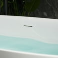 thumbnail image 5 of Cpingao (63"Lx31.5"Wx22"T) Stone Resin Solid Surface Freestanding Bathtub, Modern Elegant Design Soaking Stand Alone Tub, Matte White, Chrome Drain and Overflow Included 8823A-1600, 5 of 8