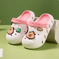 thumbnail image 2 of Lusa Soft Indoor Outdoor Slippers for Toddler Girls Boys Summer Lightweight Beach Sandals with Cute Space Pattern and Holes Designs Flexible Sole for Kids White 9-10 Years, 2 of 7