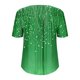 thumbnail image 5 of Tops de Tamaño Más de las Mujeres, Manga Corta de Tamaño Más, Cuello Redondo Botón Arriba Plisado Superior, 5 of 6