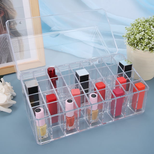 Organizador 36 Grid Polvo Polvo Transparente Lipstick Case de Almacenamiento RACK DE ALMACENAMENTO DE ORGANIZADOR