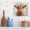 thumbnail image 3 of 7.78in Square Artistic Wall Clock Dual-Purpose Tabletop & Hanging Decor Silent Non-Ticking Clocks for Home Office Small Highland Cattle, 3 of 7