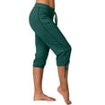 thumbnail image 2 of felwors Womens Capris for Summer 2026 Casual Yoga Gym Capri Leggings with Drawstring Shorts High Waisted Cropped Beach Pants (Dark Green, M), 2 of 7