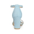 thumbnail image 2 of BLISSFUL STEP Women's Ankle Strap High Block Heels Sandals Sky Blue 7, 2 of 7