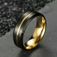 thumbnail image 4 of 8mm Double-color Plating Titanium Steel Wedding Band Men Engagement Ring Sz 7-12, 4 of 9