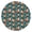 Fox Floral Leaf, variant on Fox Floral Leaf Dark Teal Pattern Round Elastic Tablecloth, 36-44 Inch Waterproof, Machine Washable, Indoor & Outdoor Use