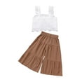 thumbnail image 2 of Toddler Kids Baby Girl Clothes Set 12 18M  2 3 4T Lace Sleeveless Vest Tops TankWid Leg Trousers Summer 2Pcs Outfits, 2 of 10