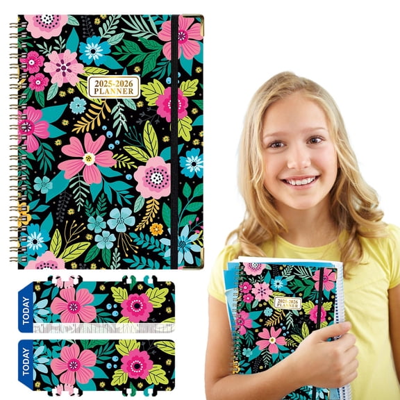 A5 Academic Planner July Hard Cover Teacher Planning Book with Monthly/Weekly Layout and Tab Dividers for School & Home