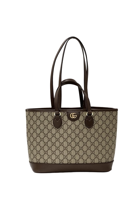 Pre-Owned Gucci GUCCI Women's Handbag, GG Supreme Petite Marmont Tote Bag, Brown, Shoulder Bag