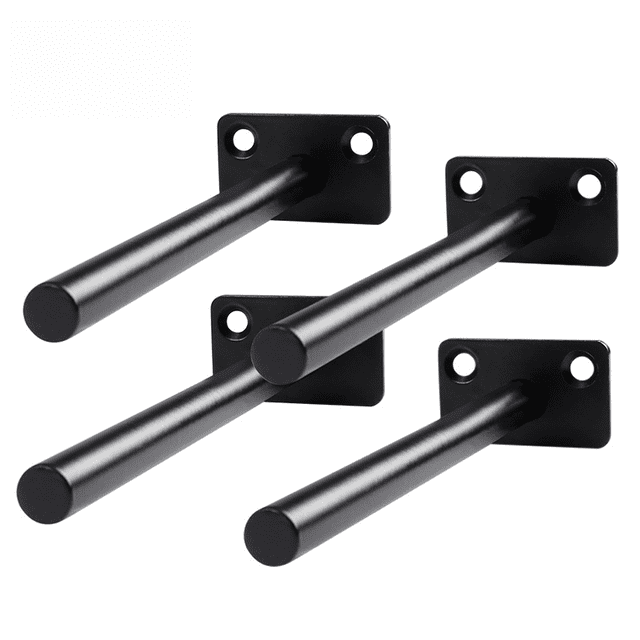 Soporte de pared oculto redondo de 12 cm, soporte de partición oculto, soporte flotante fijo, soporte de cubierta oculto negro