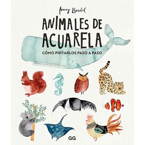 Animales de Acuarela Editorial GG Pasta Blanda
