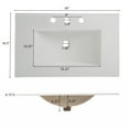 thumbnail image 5 of 36" Bathroom Vanity with Ceramic Sink, Bathroom Vanity with Tip-Out Tray and 2 Full-Extension Drawers, Silver Pulls and Soft Close Drawer Slides Design, 1 Open Shelf at the Bottom, Gray, 5 of 9