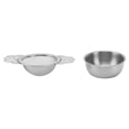 thumbnail image 2 of Stainless Steel Tea Strainers with Drip Bowl Double Handles Reusable Fine Mesh Filters Vintage Lace Design for Elegant Tea Brewing, 2 of 7
