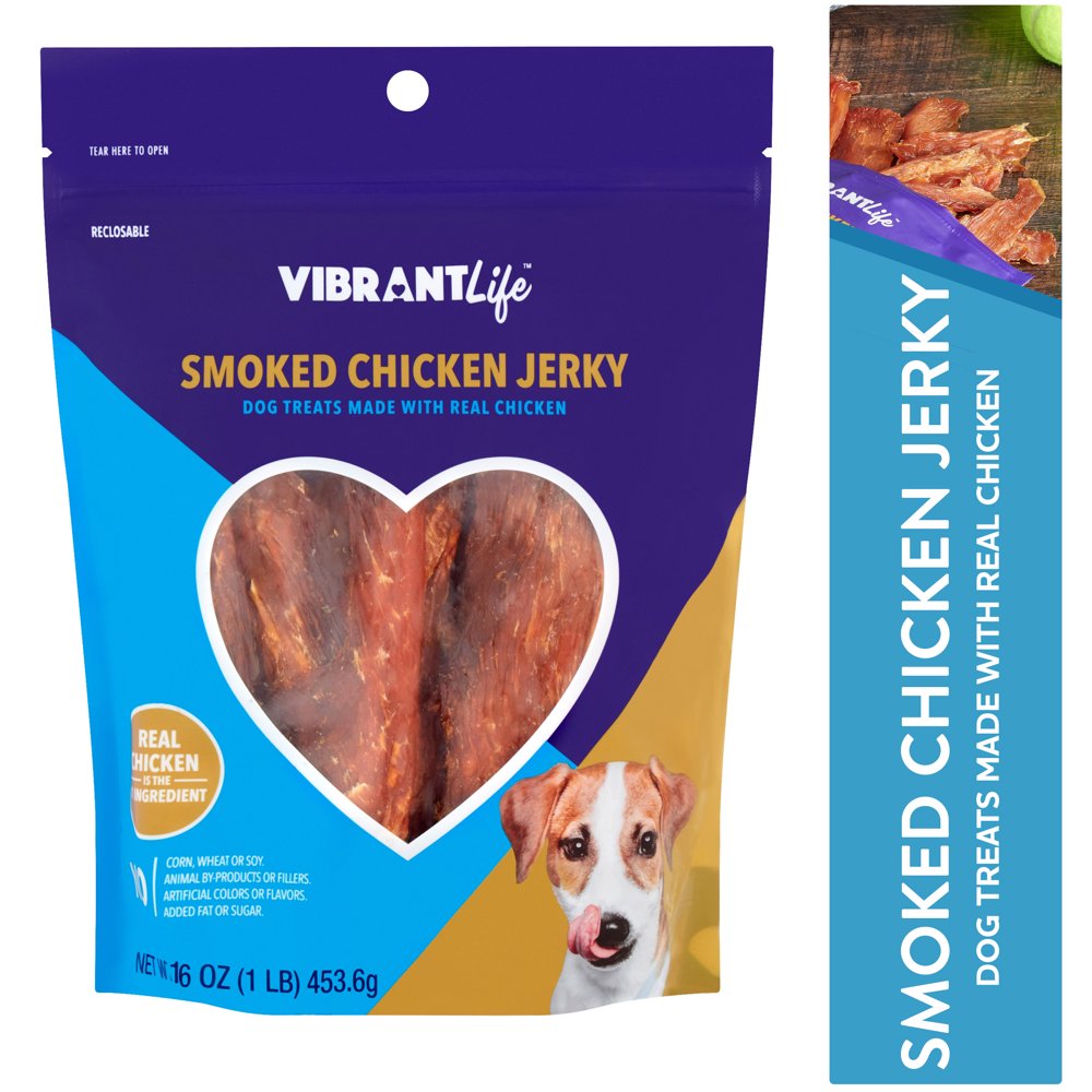 Vibrant Life Smoked Chicken Jerky Dog Treats, 16 oz