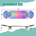 thumbnail image 2 of 31'' Complete Skateboard 7 Layer Canadian Maple Double Kick Deck Skateboards abstract holographic neon Skate Board for Beginner Adult Gifts, 2 of 5