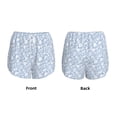 thumbnail image 3 of Balery Gray White Floral Pattern Women's Running Shorts with Liner 2 Pockets Elastic Workout Athletic Gym Yoga Shorts-XX-Large, 3 of 7