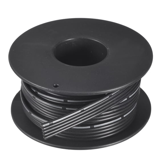 Uxcell 22AWG Silicone Ribbon Cable 5Pin 22 Gauge Flat Cable Flexible Silicone Wire 3m/9.8ft Black Tinned Copper Wire