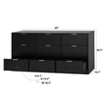 thumbnail image 6 of Lisonu 63 in Black 9-Drawer Dresser — Large Deep Chest of Drawers for Bedroom Storage, Particle Board Construction with Gold Handles, Wide Top for Display & TV, Easy Assembly, 6 of 23