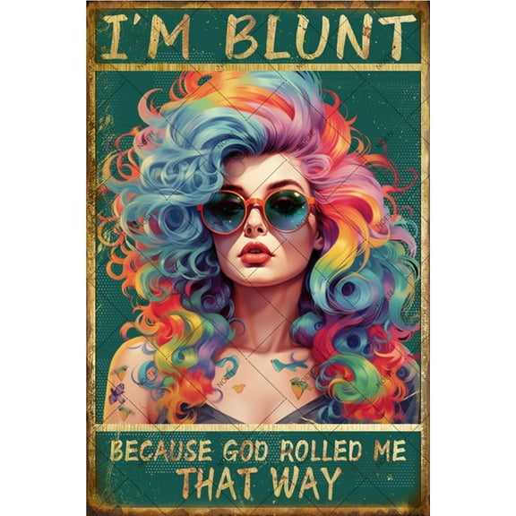 Noete Hippie Girl Sign Vintage 12x16 Inch Wall Art Decor with Funny Life Quotes, Perfect for Bedroom, Bathroom, Man Cave & Garden Party, Durable Tin Sign for Family & Lovers