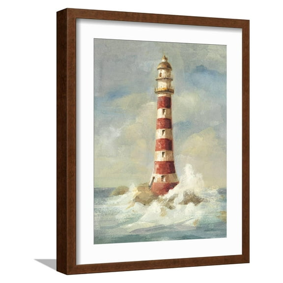 Art.com Lighthouse II Art Print by Danhui Nai, Brown Frame Wall Art, 17" x 21"